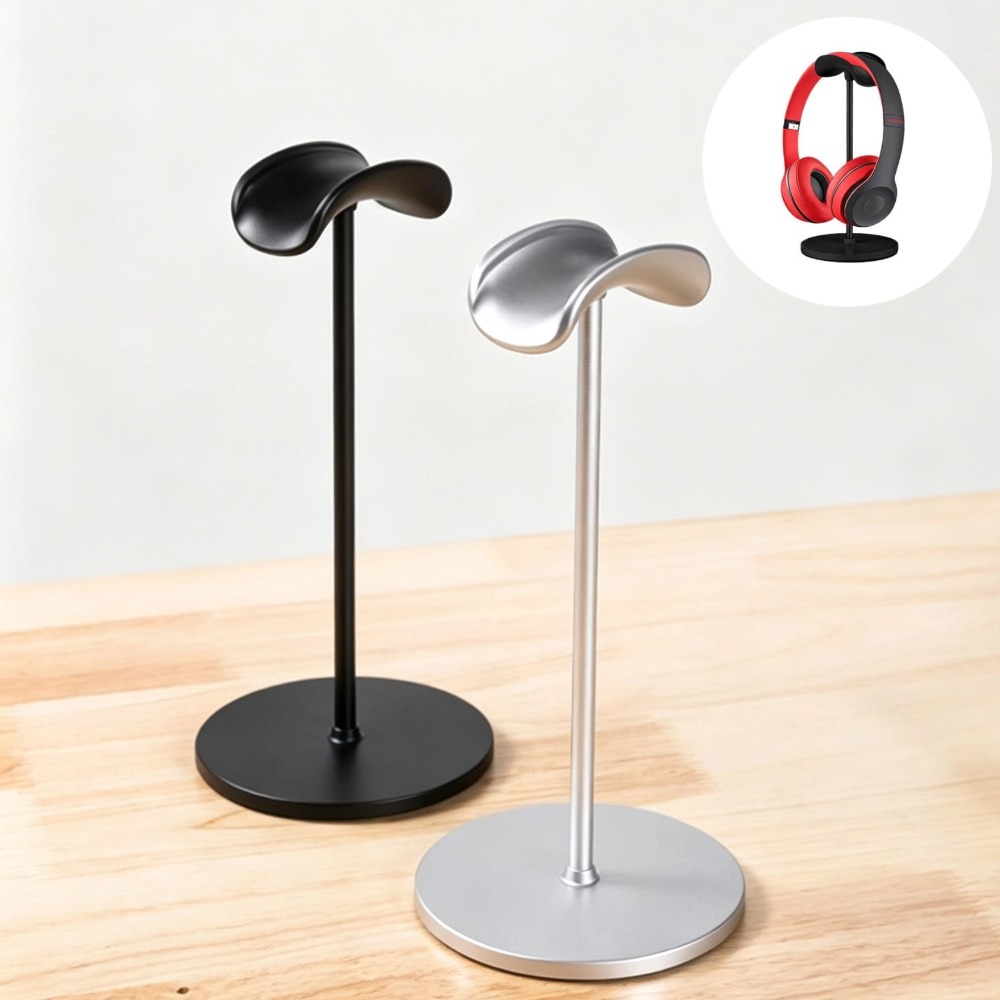 Headphone Stand Desk - Bureauhoofdtelefoonstandaard, gebogen ABS-headsethouder, antislipbasis, displayrek voor