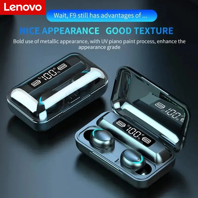 Usb C Earphone - Lenovo F9 draadloze Bluetooth-hoofdtelefoon - oplaadcase