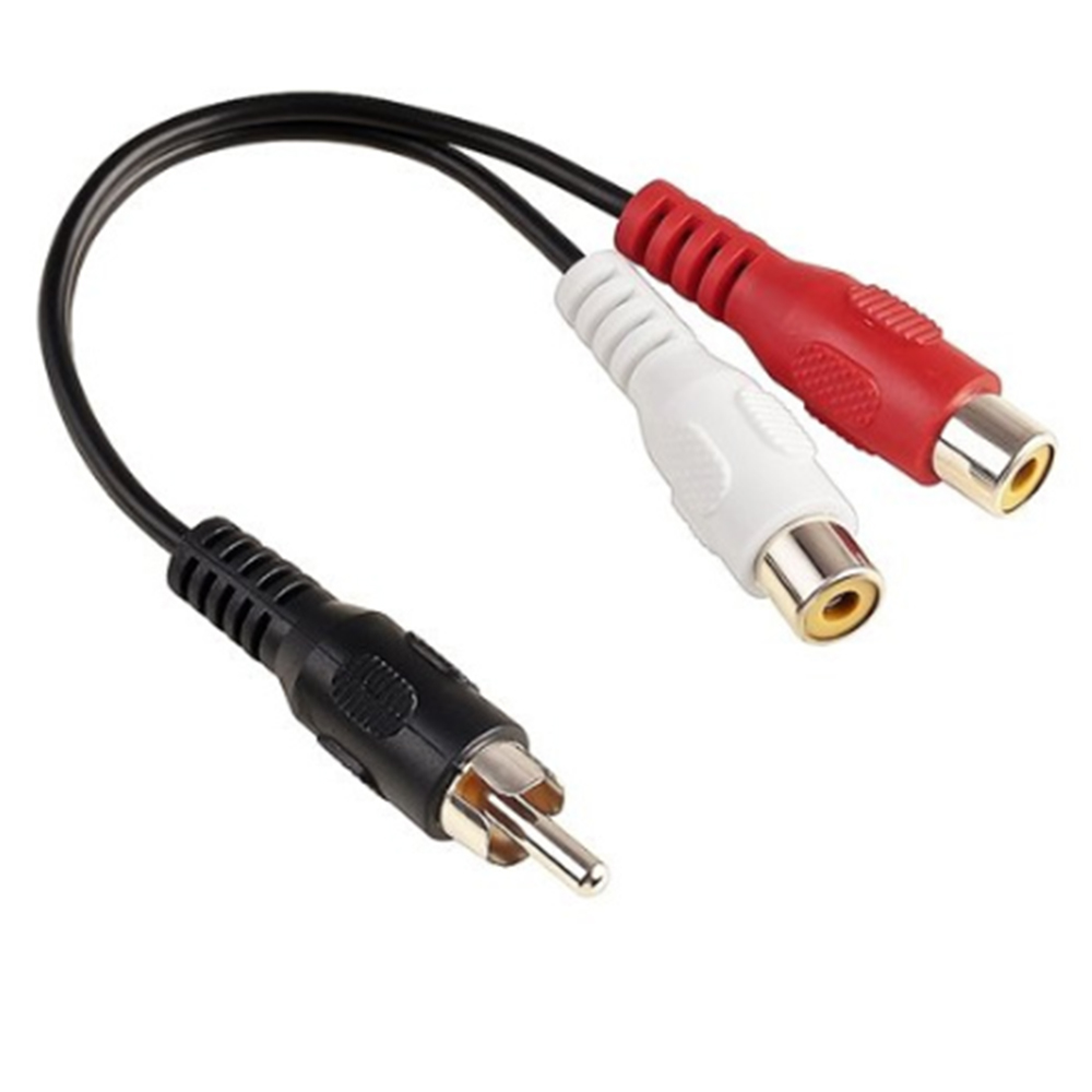 Audio Splitter Y - 1 RCA mannelijke mono naar 2